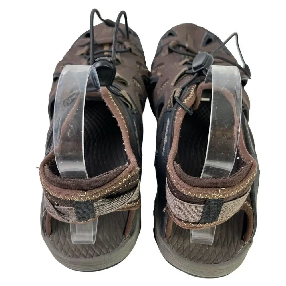 Eddie Bauer Rainer Mens Dark Brown Fisherman Water Sandals Closed Toe Shoes 11